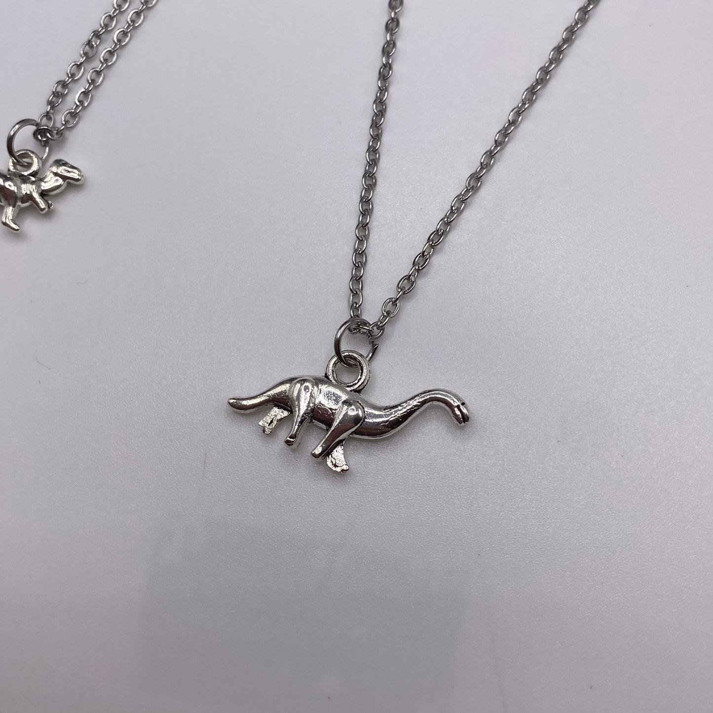 Silver Dinosaur Necklace
