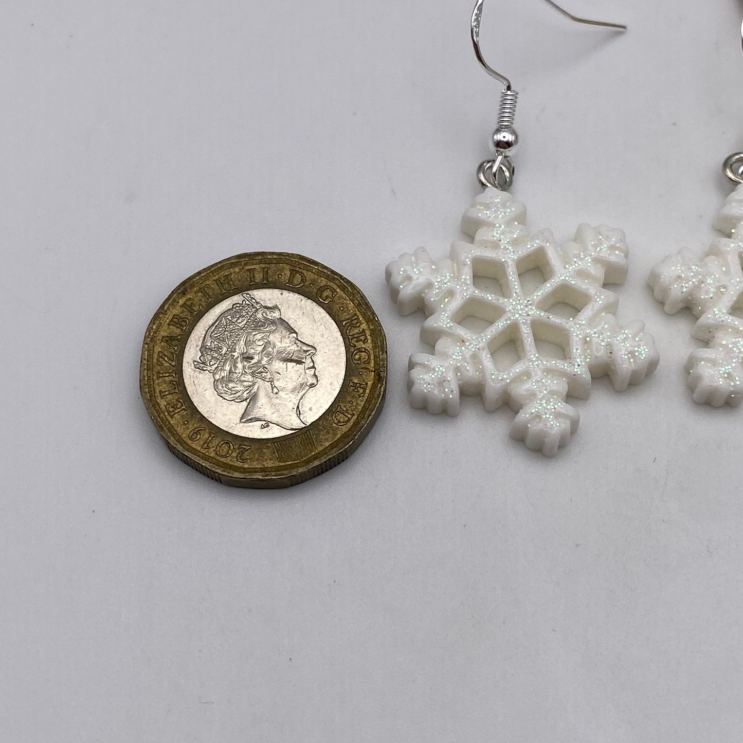 White Snowflake Earrings