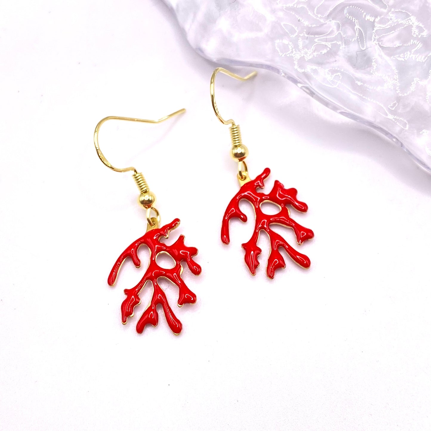 Red Coral Earrings