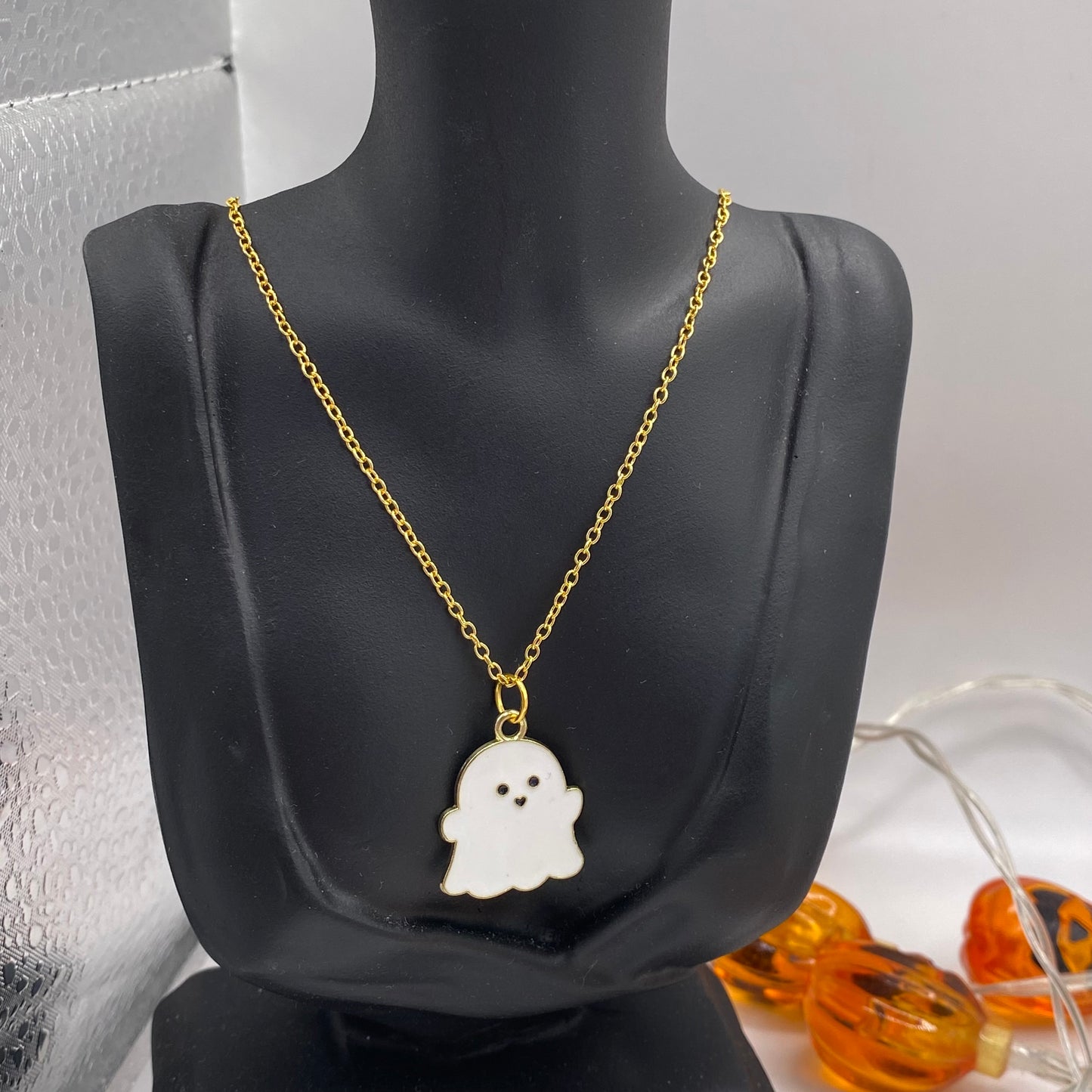 Cute Gold Ghost Necklace