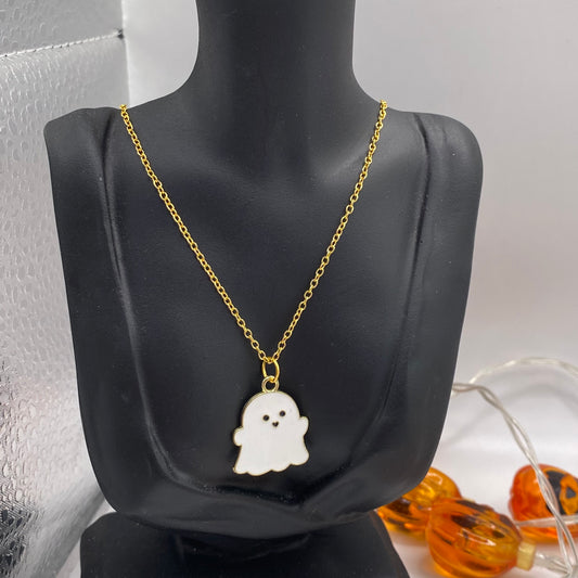 Cute Gold Ghost Necklace