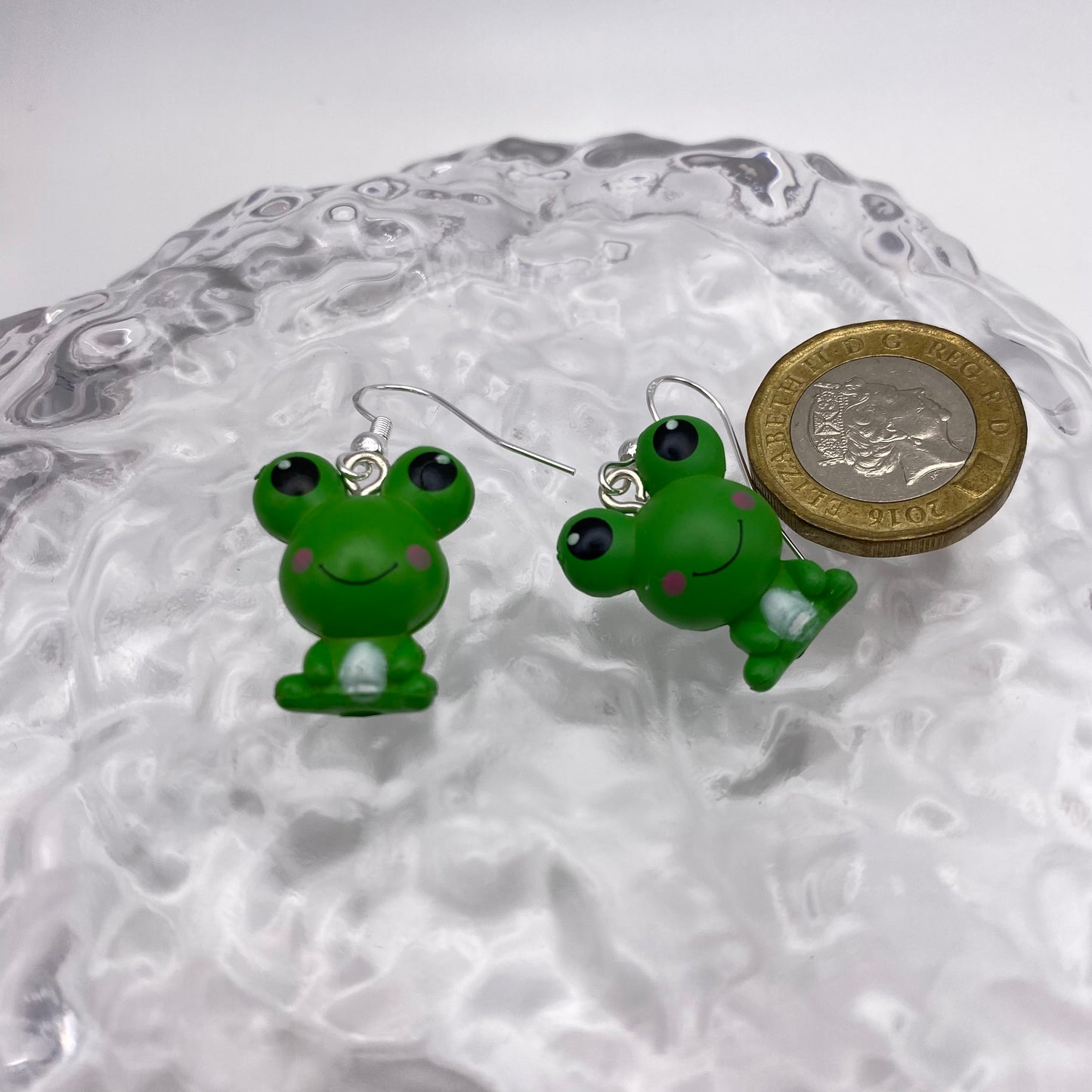 Green Frog Earrings