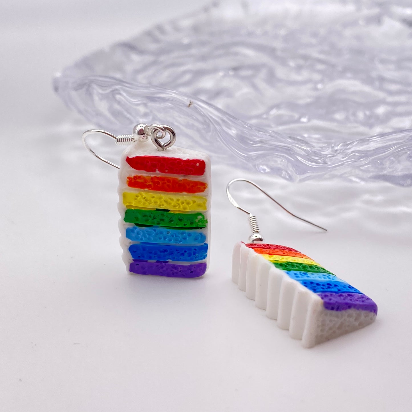 Rainbow Cake Slice Earrings