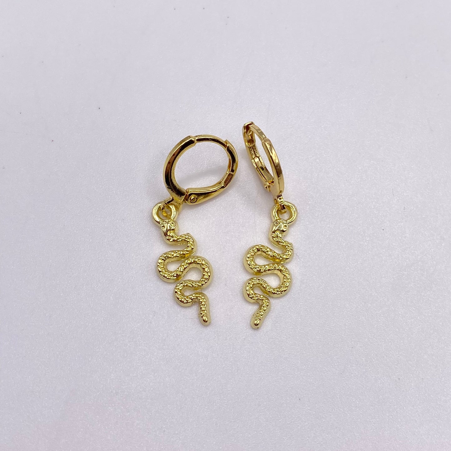 Small Snake Huggie Hoop Earrings