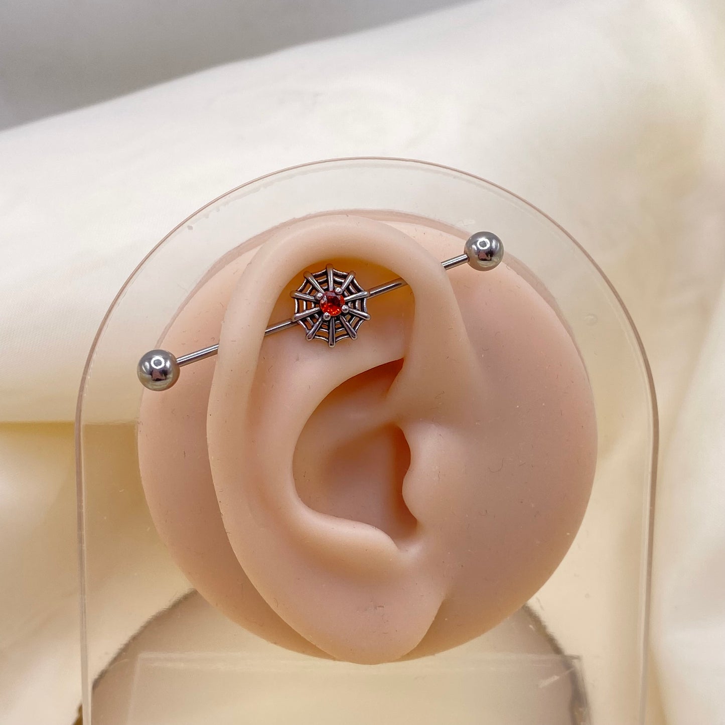 Spider Cobweb Industrial Ear Piercing