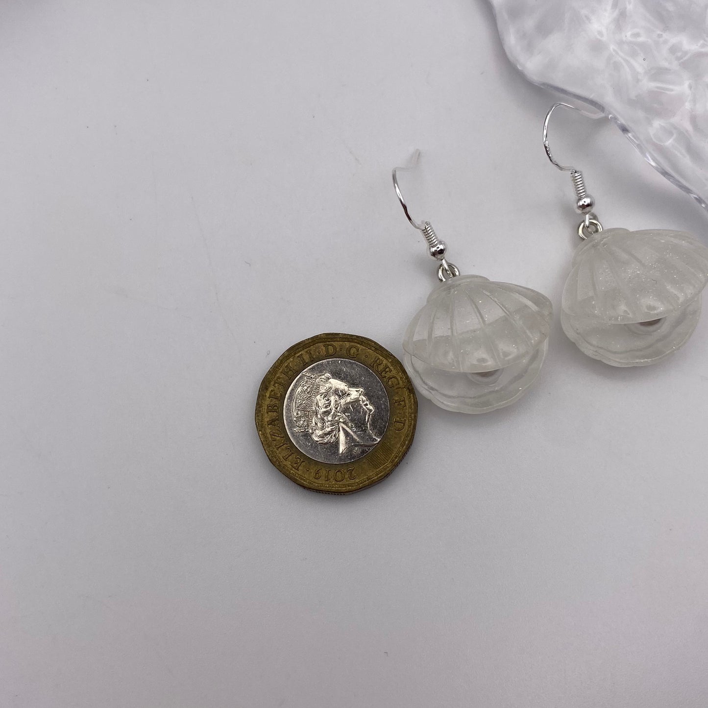 Chunky Clam Shell Pearl Earrings