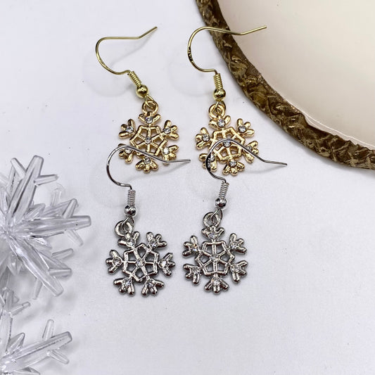 Diamanté Snowflake Earrings