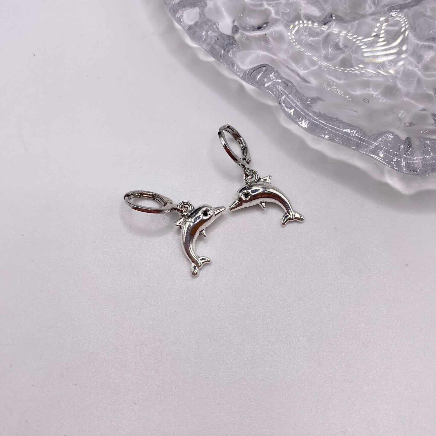 Dolphin Huggie Hoop Earrings