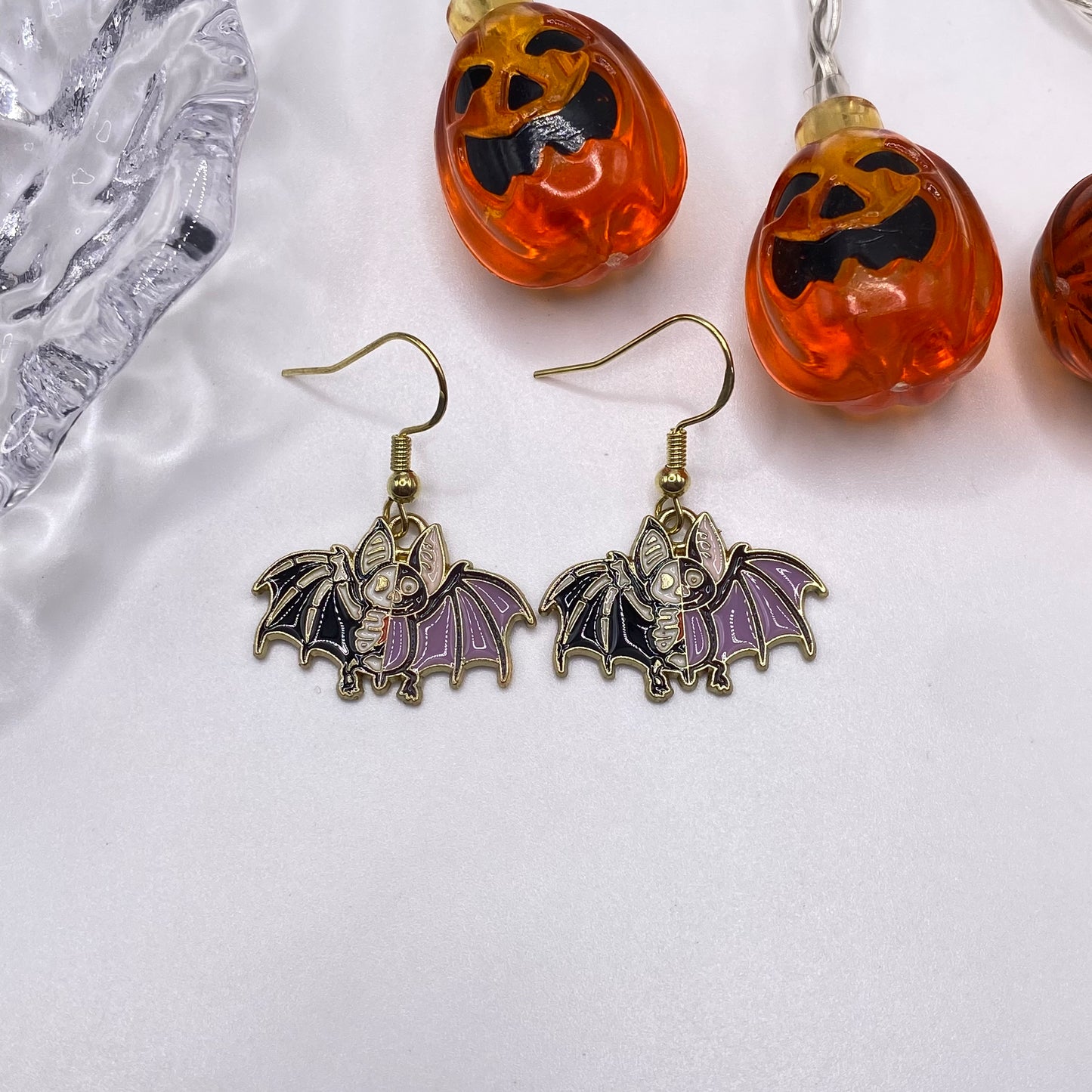 Skeleton Bat Earrings
