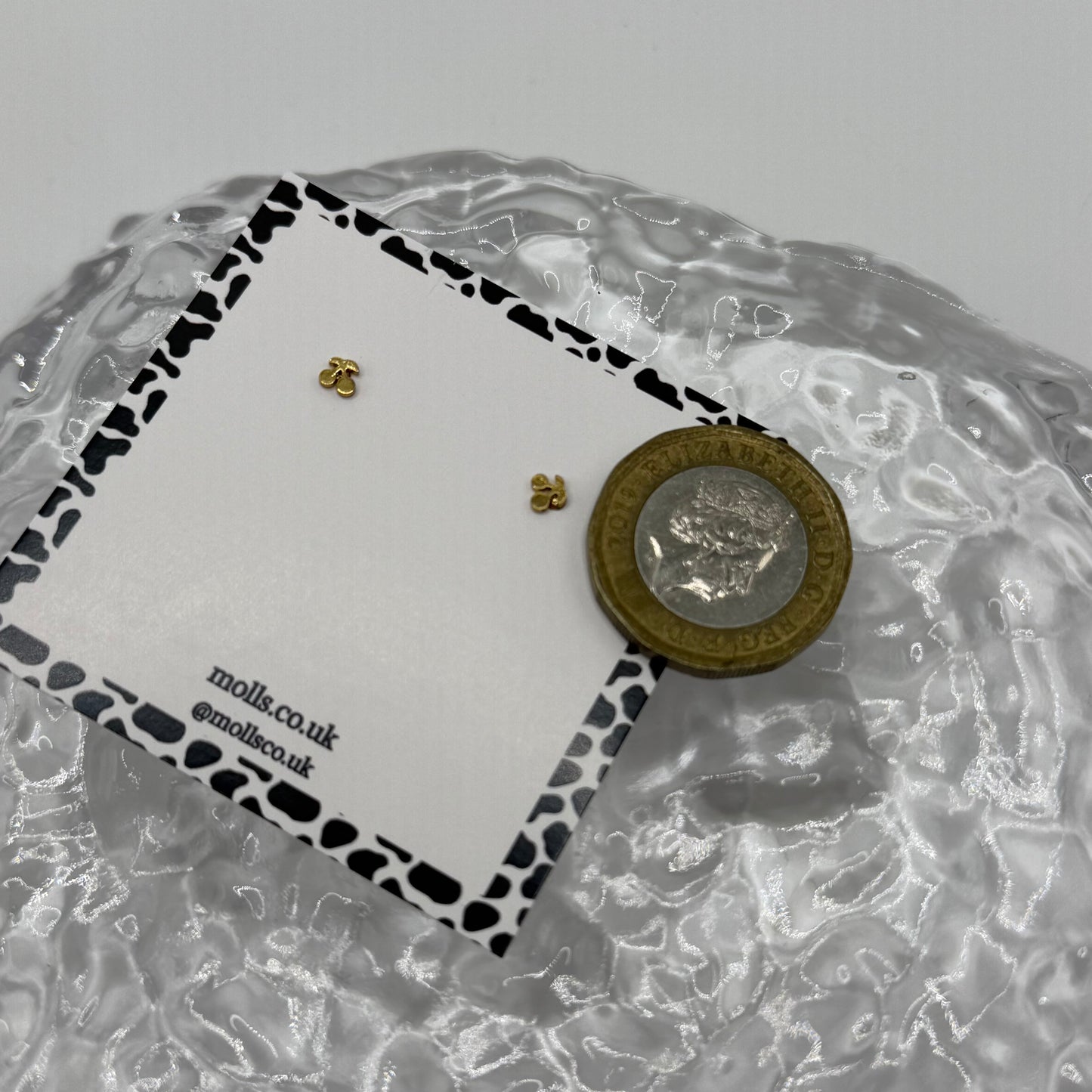 Gold Cherry Stud Earrings