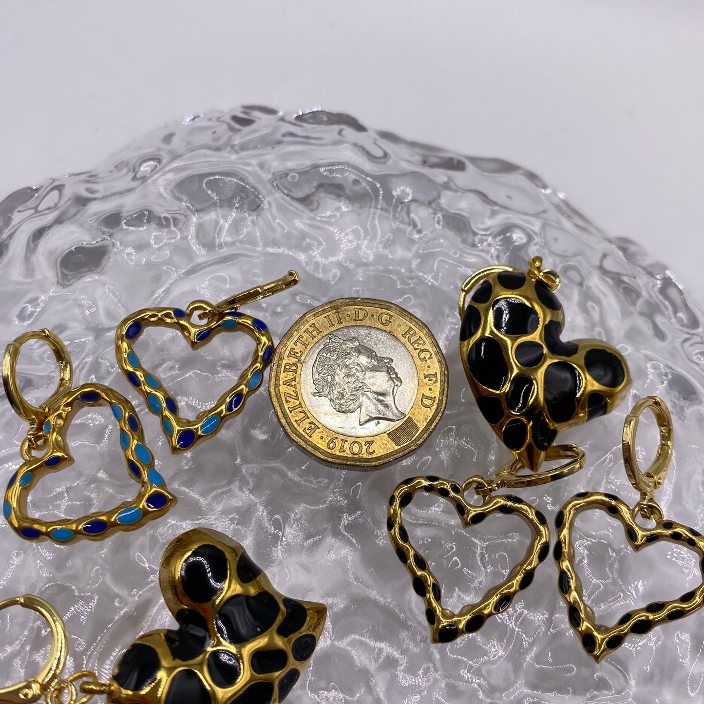 Gold Heart Huggie Hoop Earrings