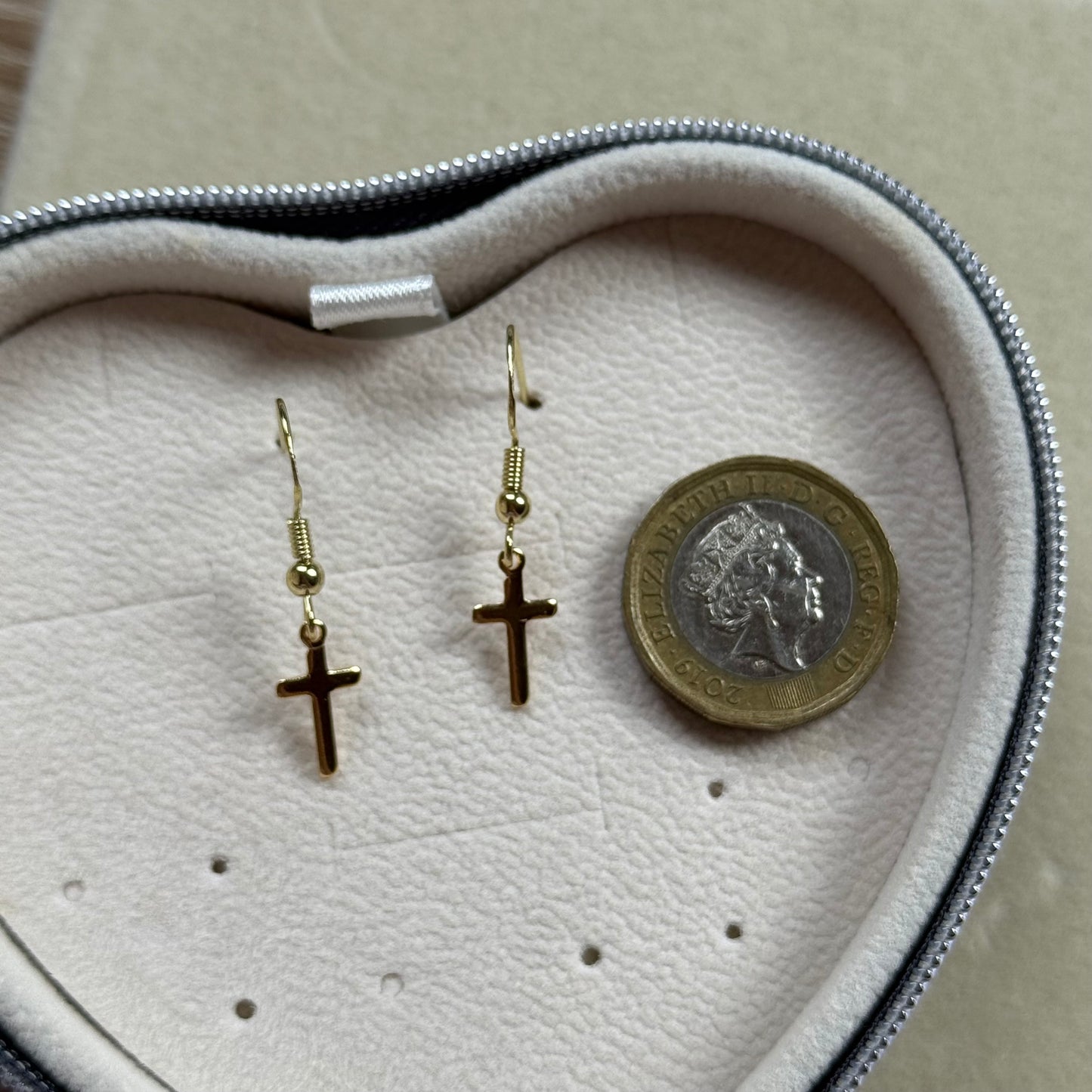 Small Gold Cross Earrings