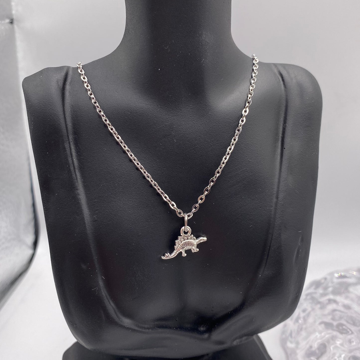 Silver Dinosaur Necklace