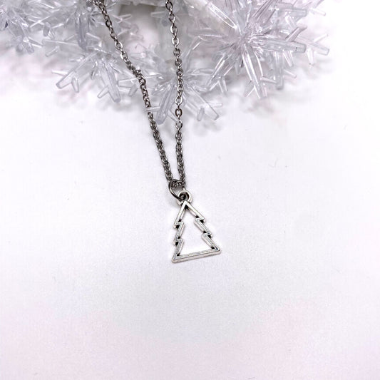 Christmas Tree Outline Necklace