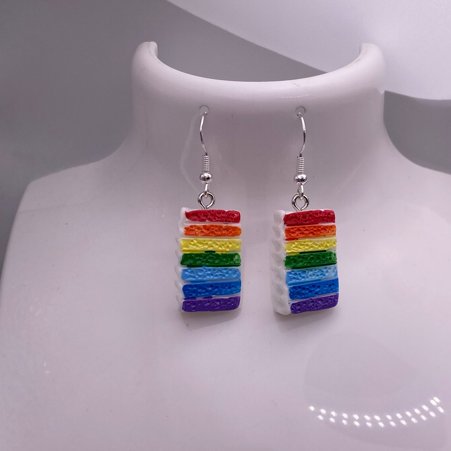 Rainbow Cake Slice Earrings
