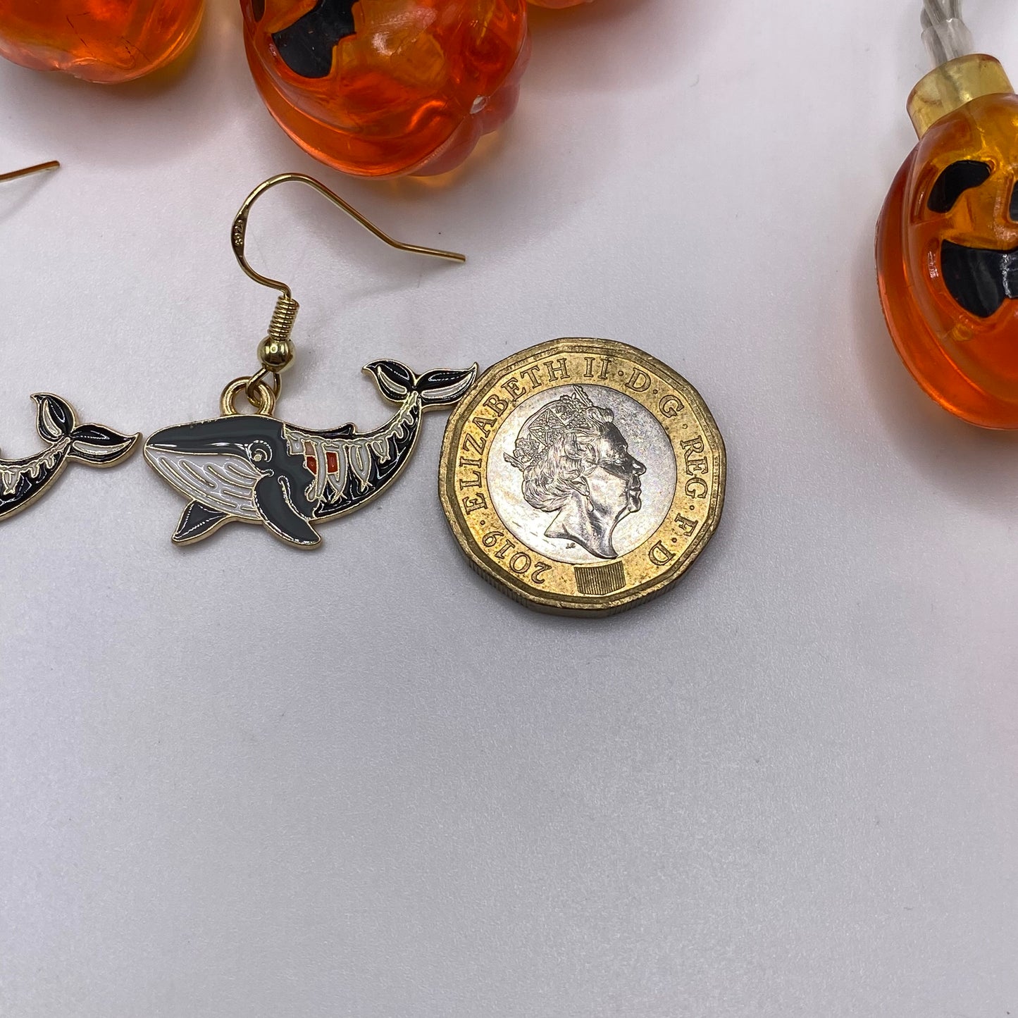 Skeleton Whale Earrings