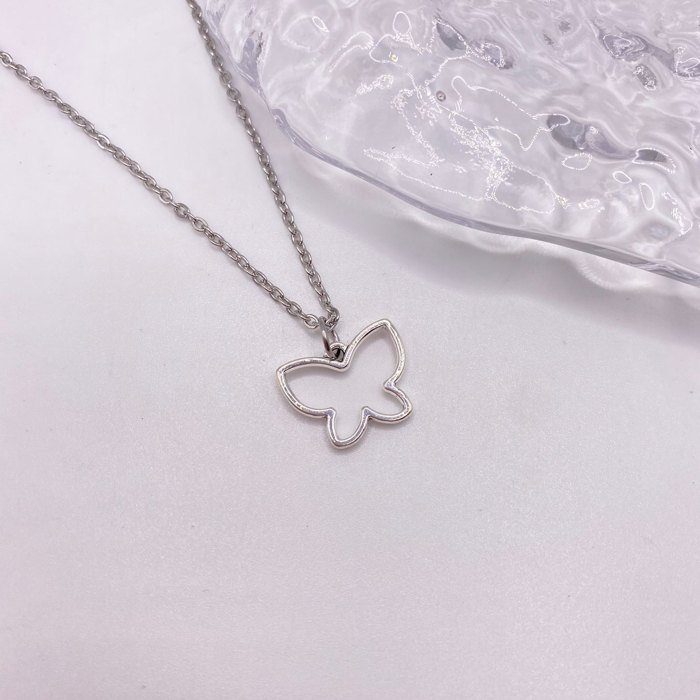 Butterfly Outline Necklace