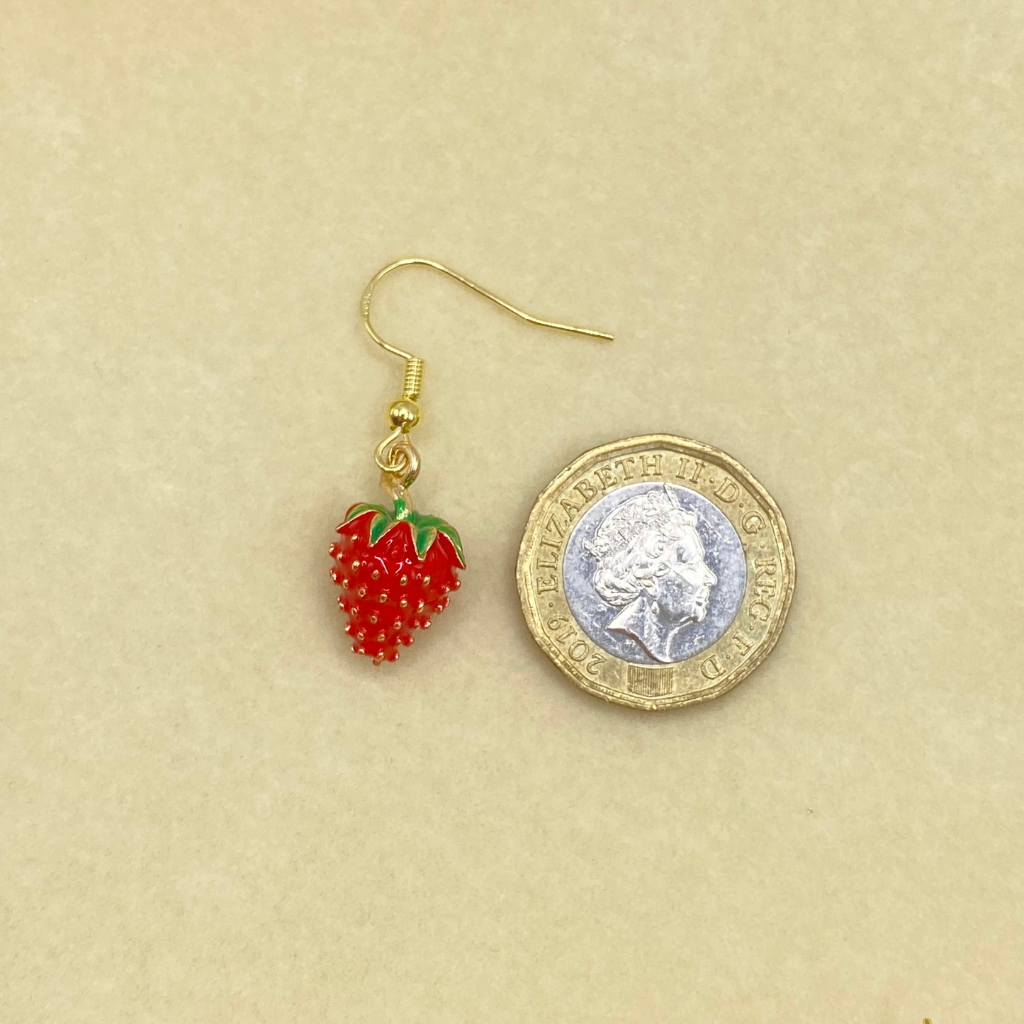 Gold Strawberry Earrings