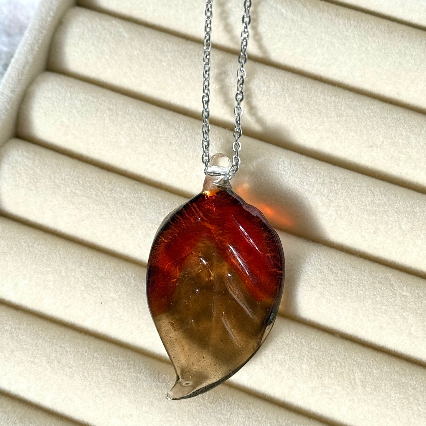 Glass Leaf Necklace