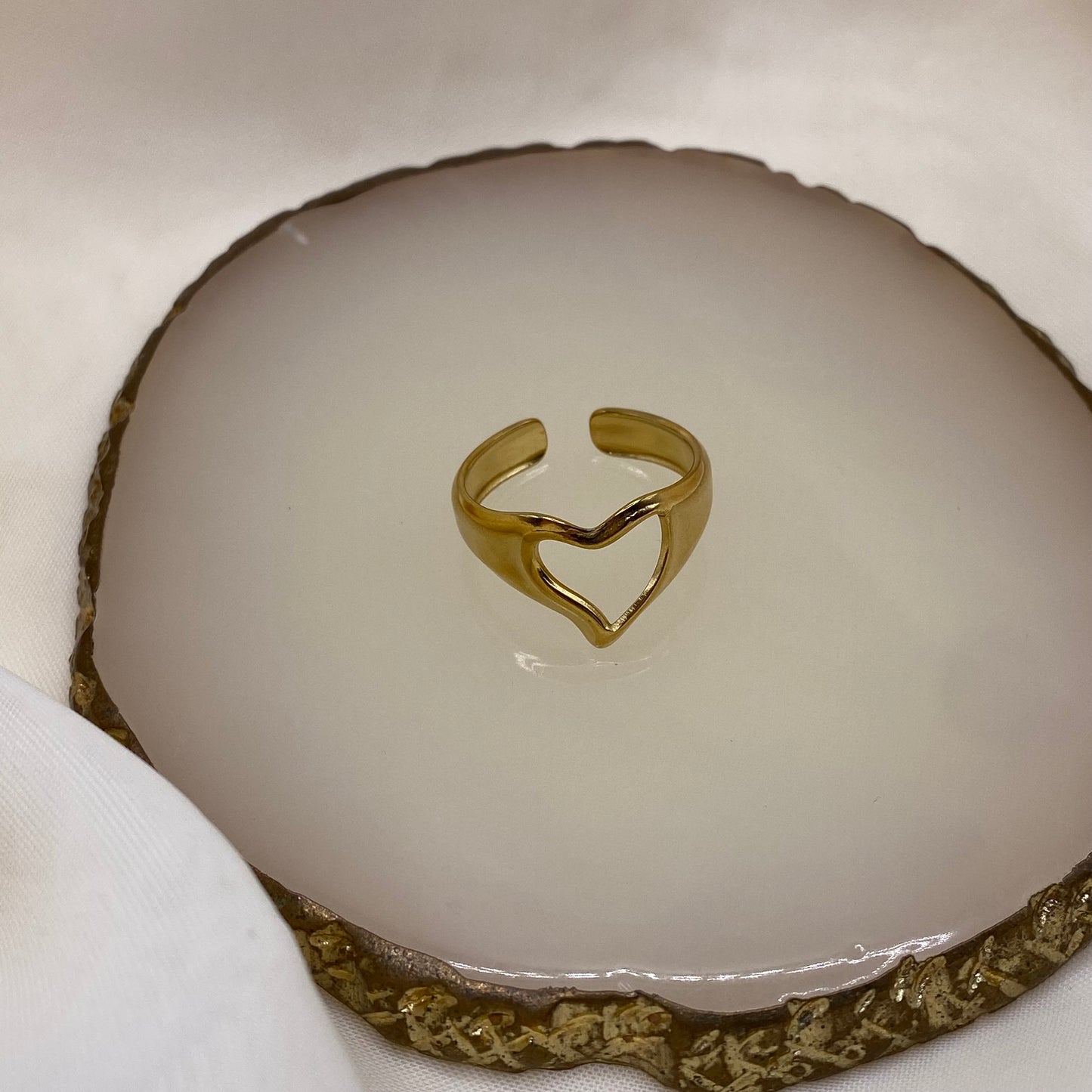Gold Heart Outline Ring