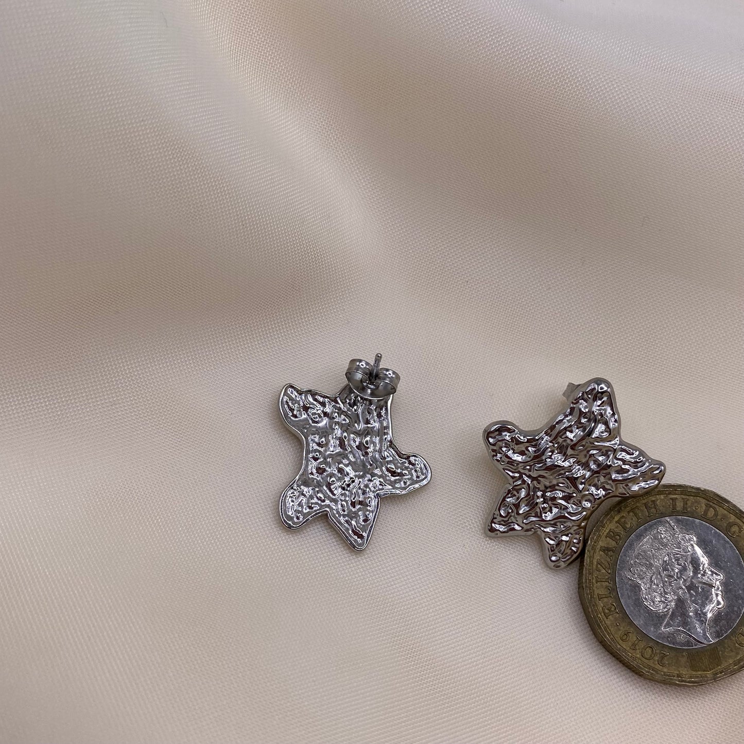 Textured Star Stud Earrings