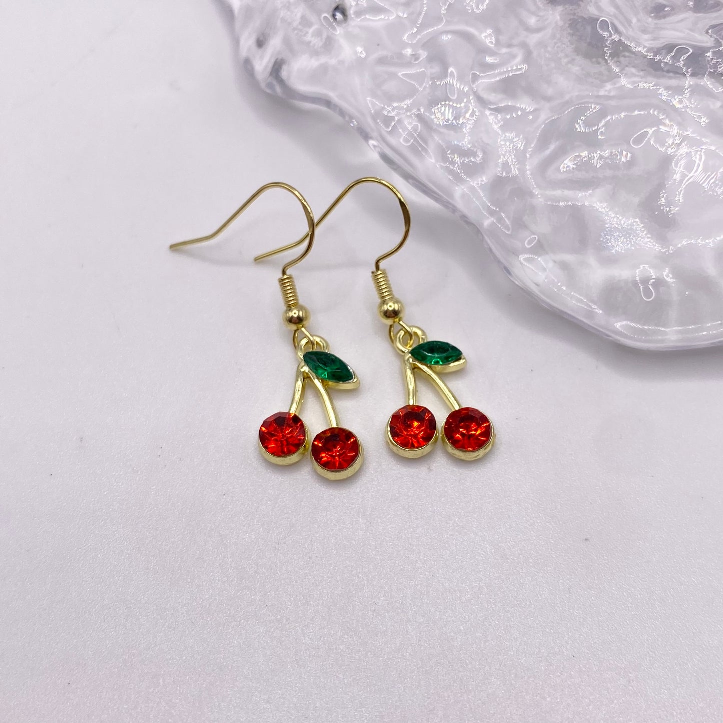 Gold Cherry Earrings
