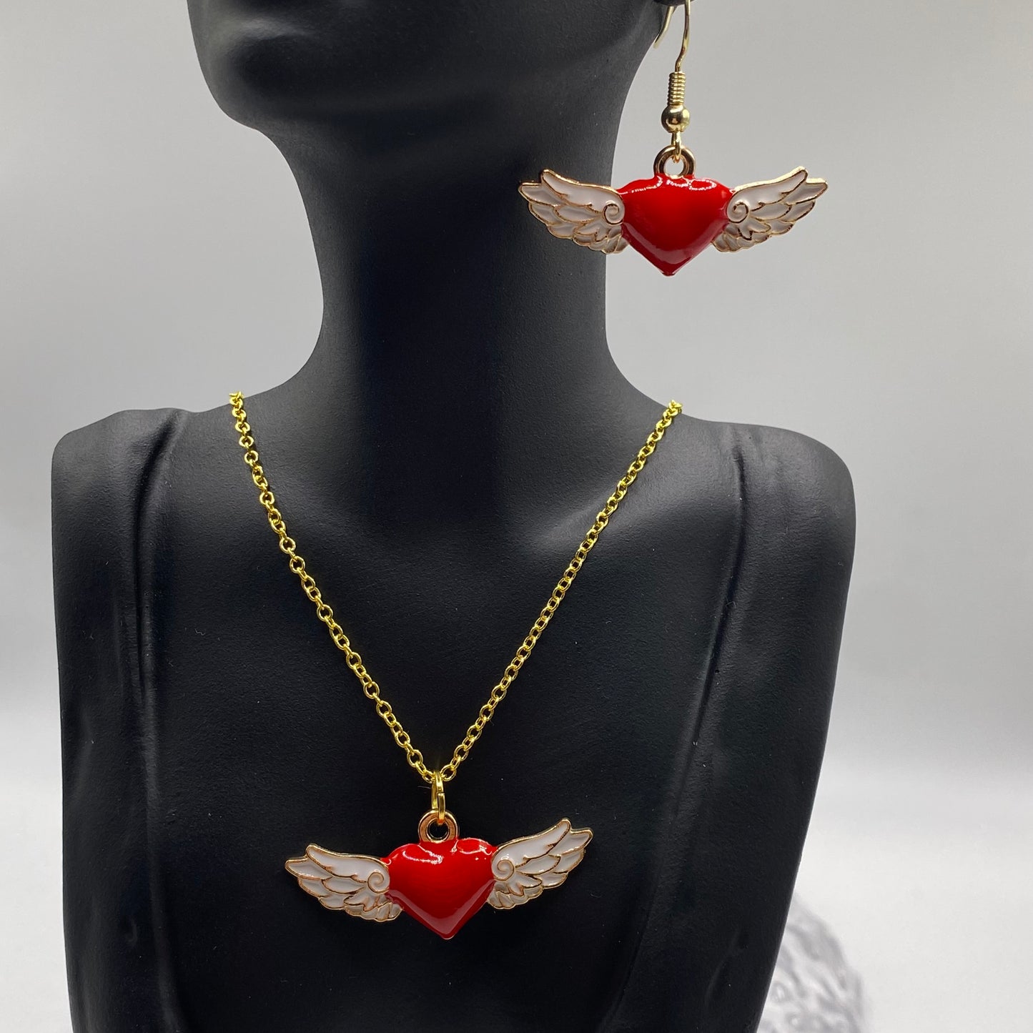 Flying Red Heart Necklace