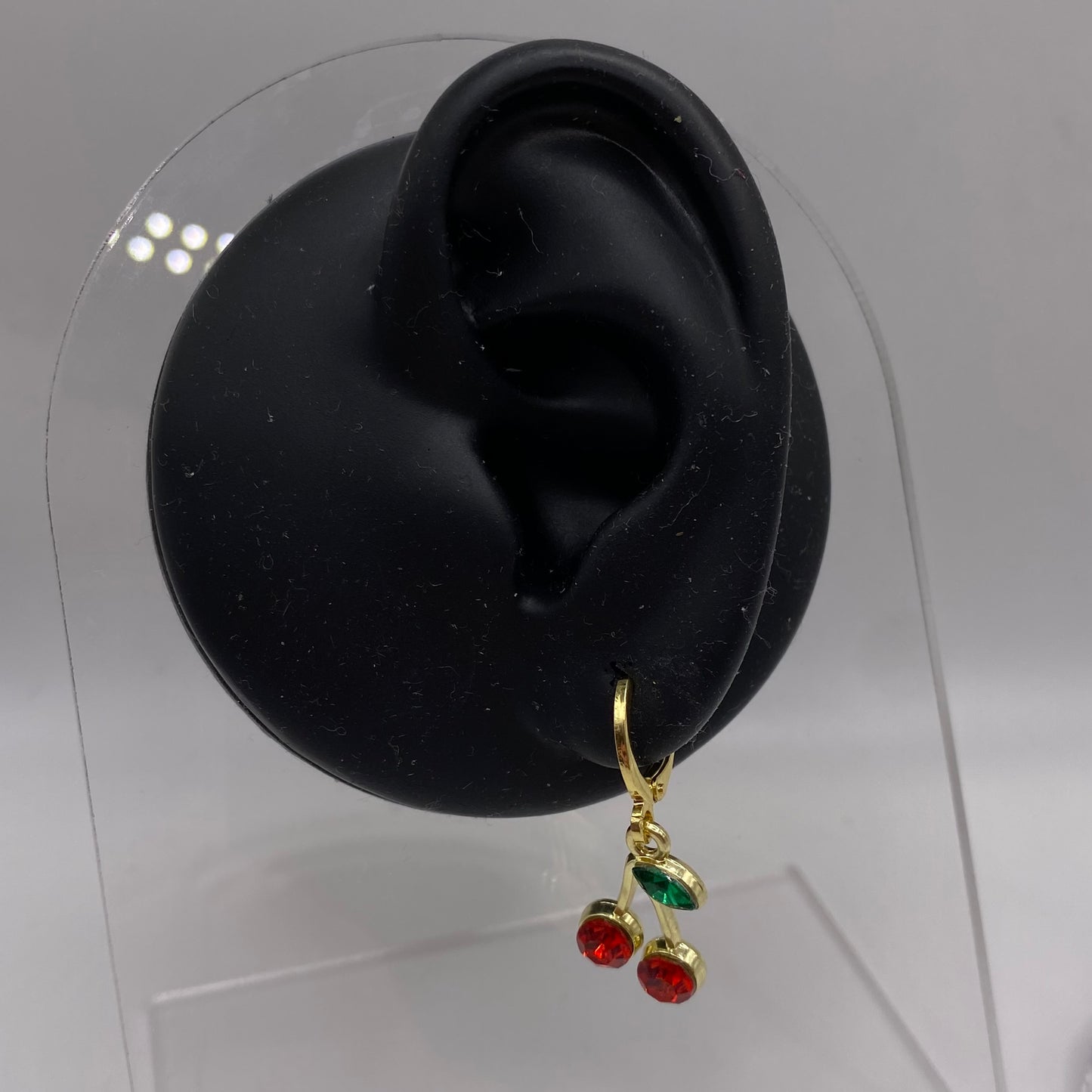Gold Cherry Huggie Hoop Earrings