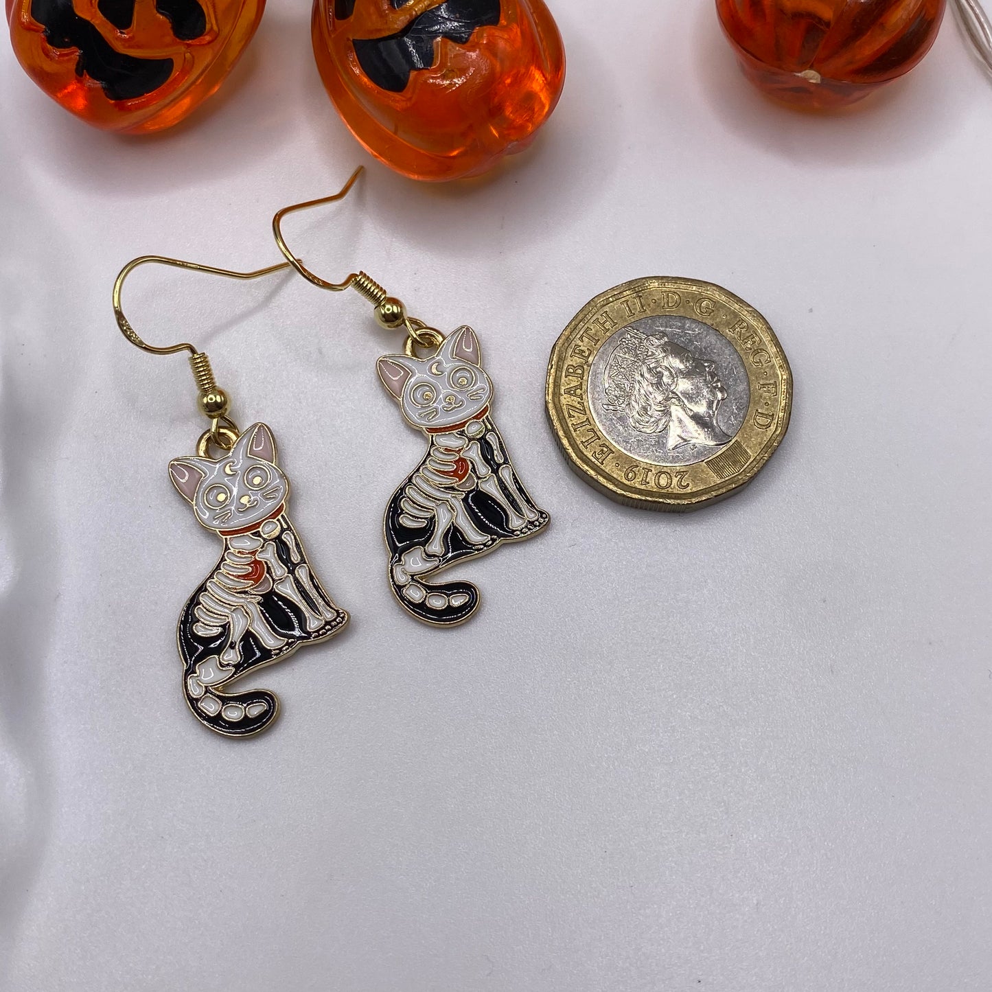 Skeleton Cat Earrings