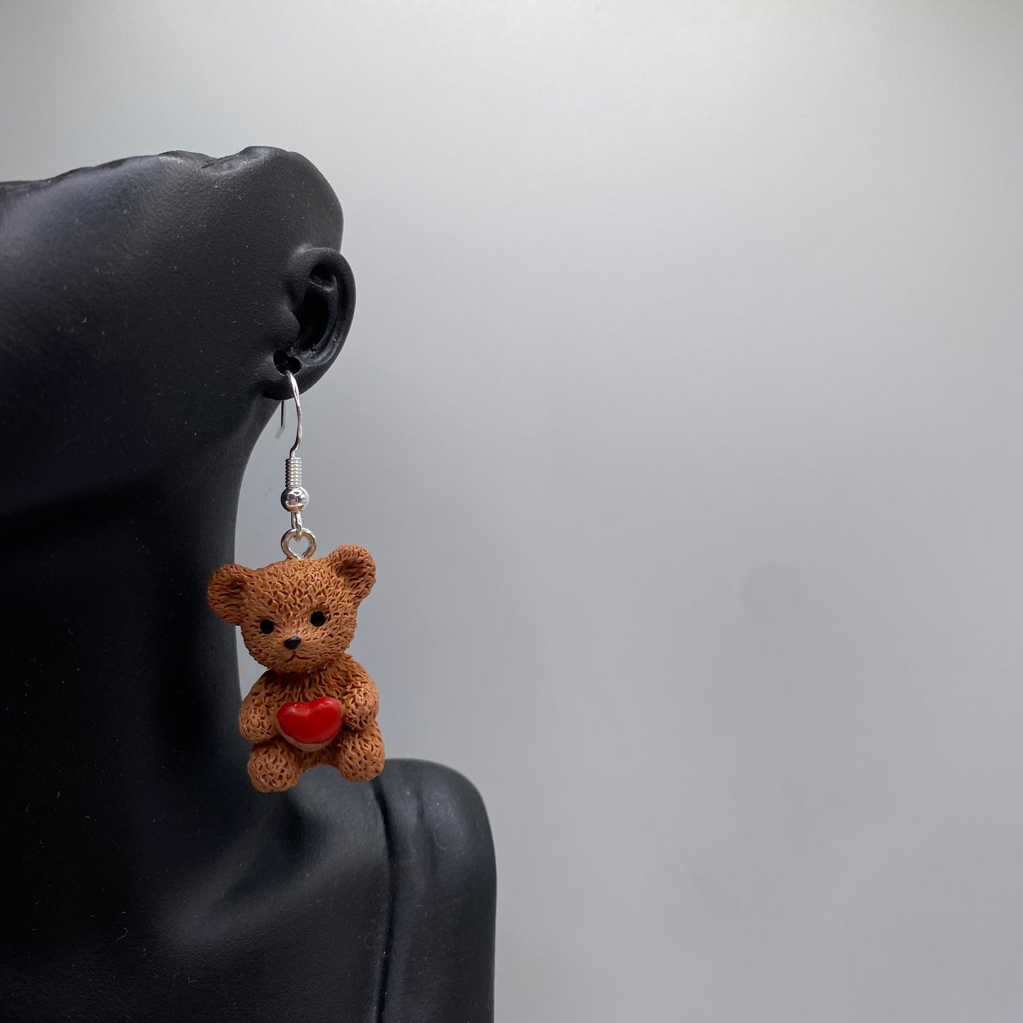 Teddy Bear Heart Earrings