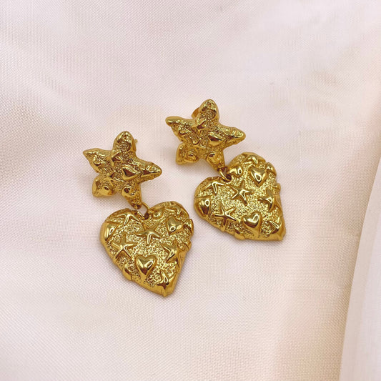 Dangly Starfish Love Stud Earrings