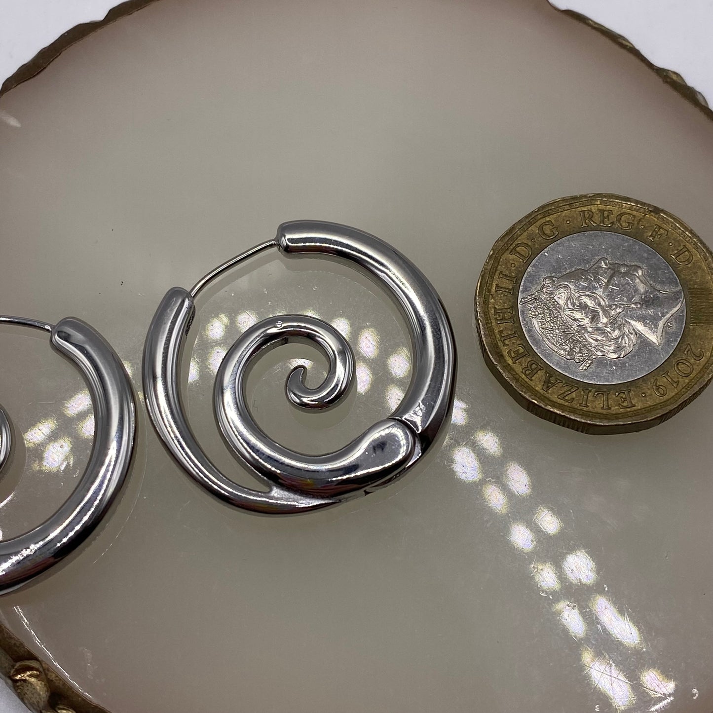 Rebirth Symbol Swirl Hoop Earrings