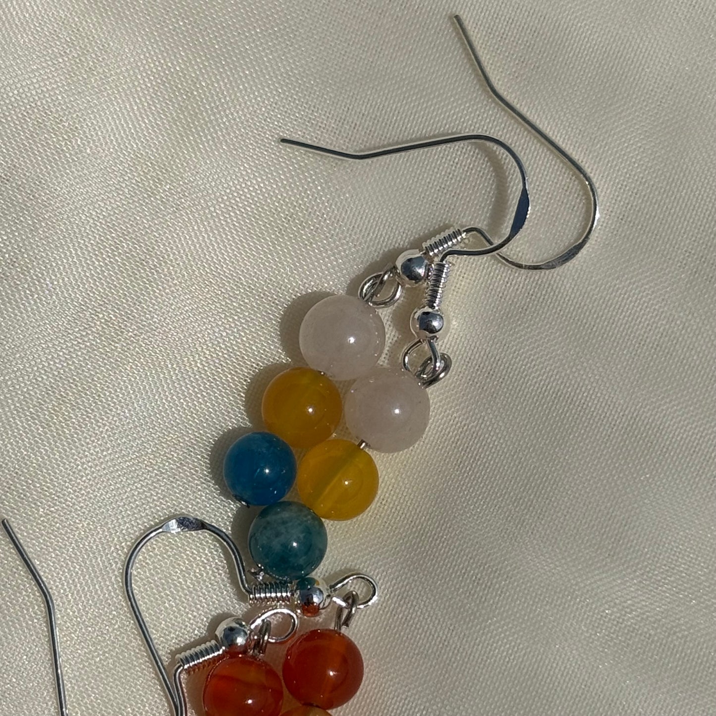 Round Rainbow Crystal Earrings