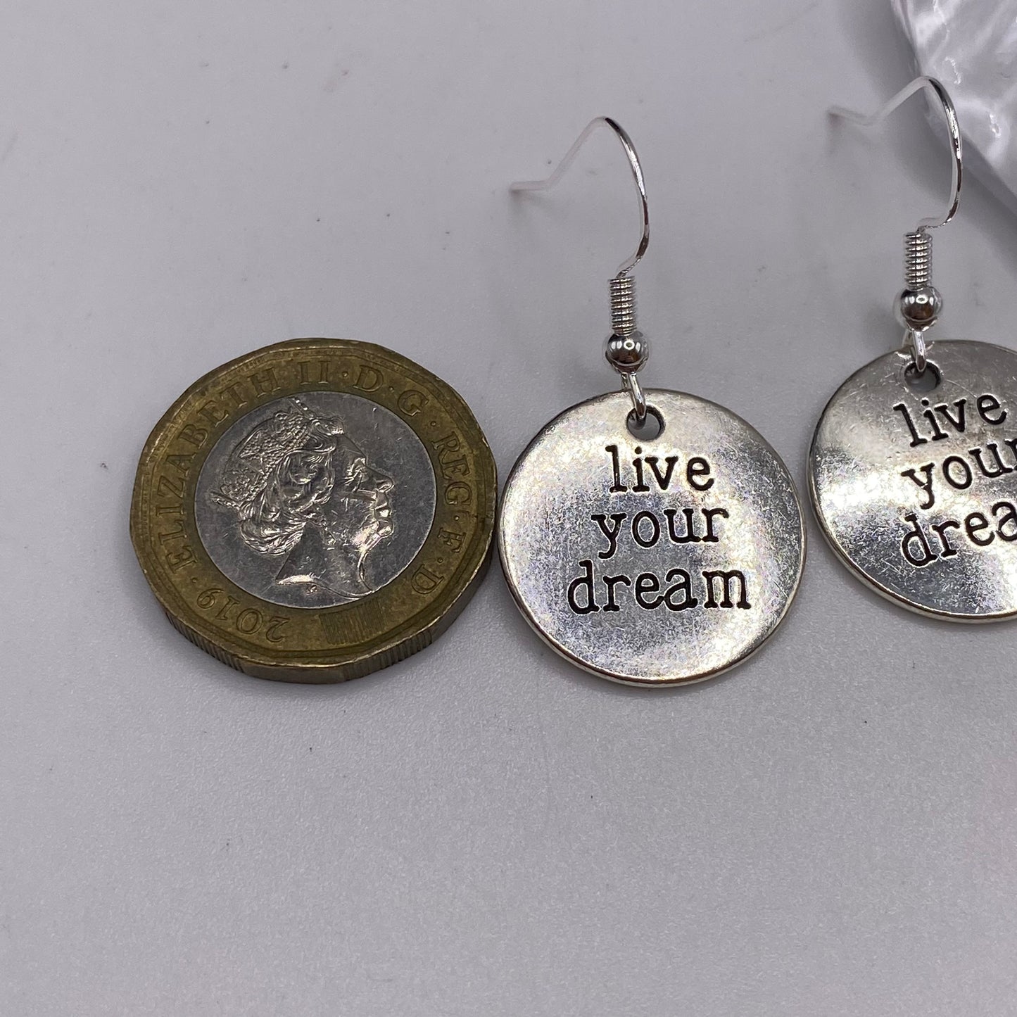 ‘Live Your Dream’ Slogan Earrings