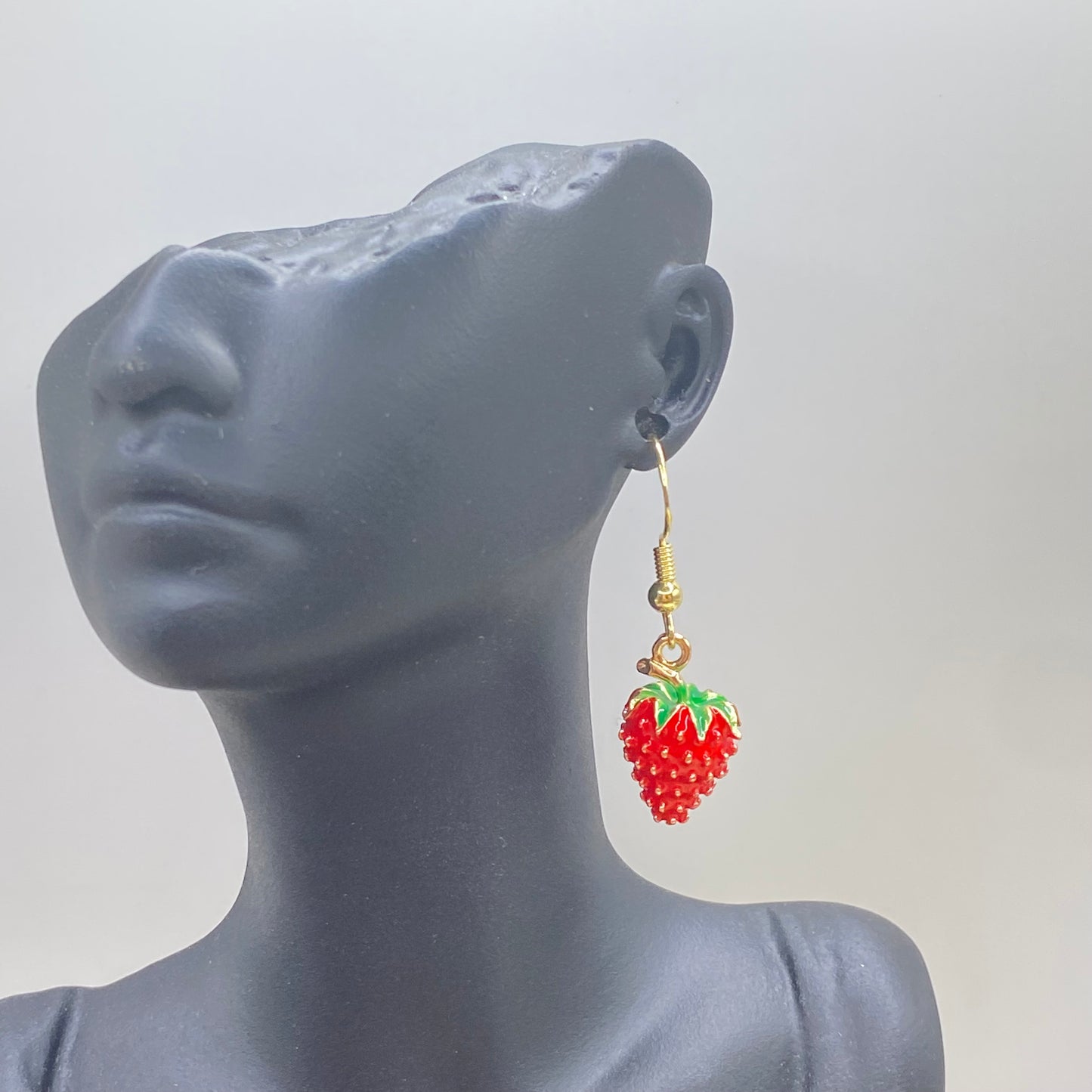 Gold Strawberry Earrings