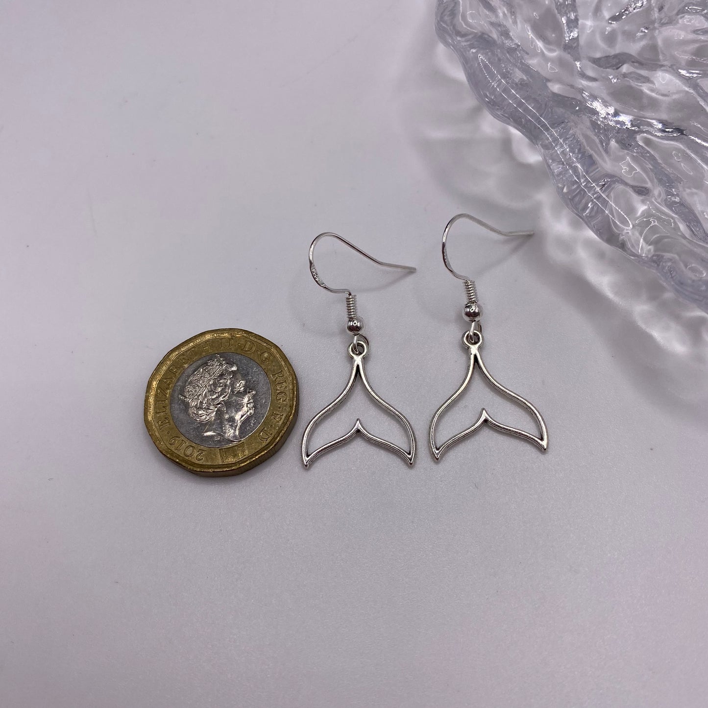 Whale Tail Fin Outline Earrings