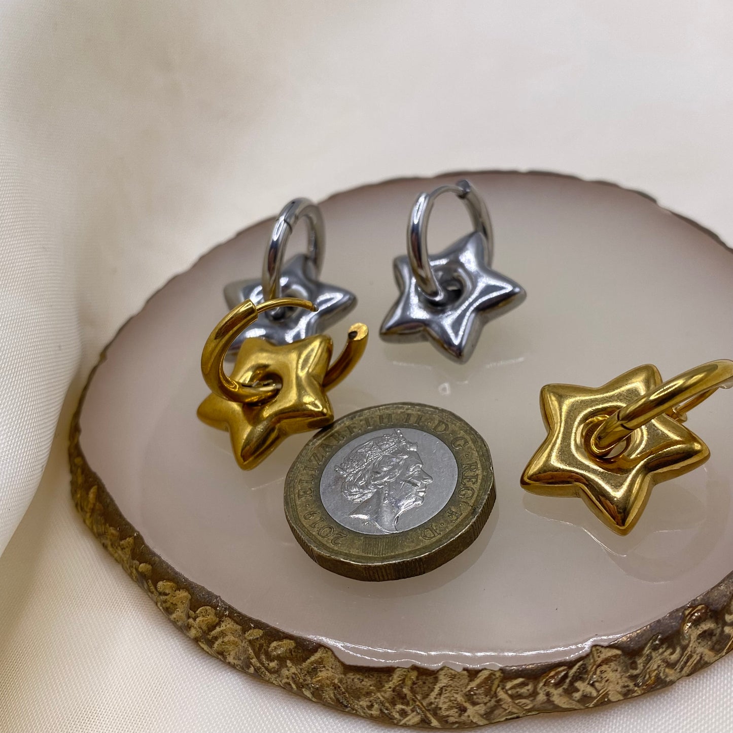 Star Hoop Earrings