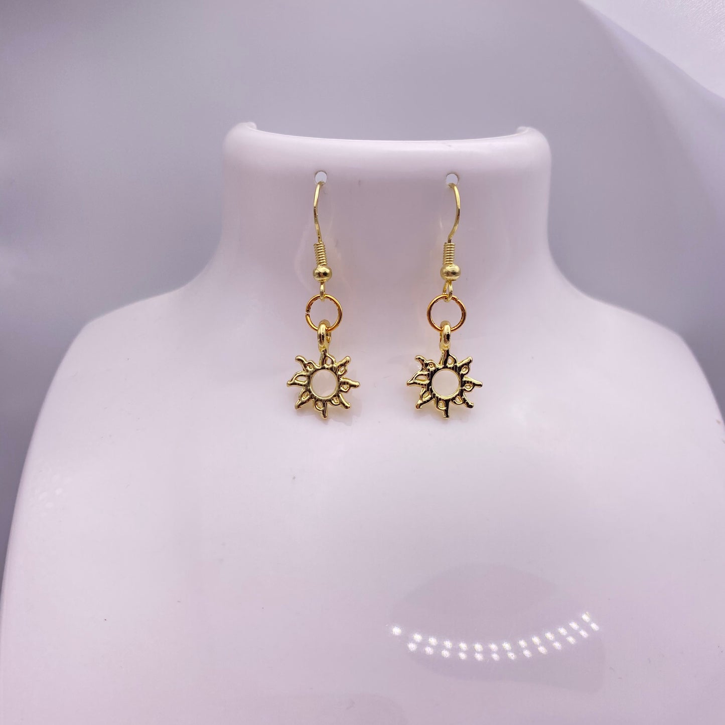 Small Gold Sun Earrings