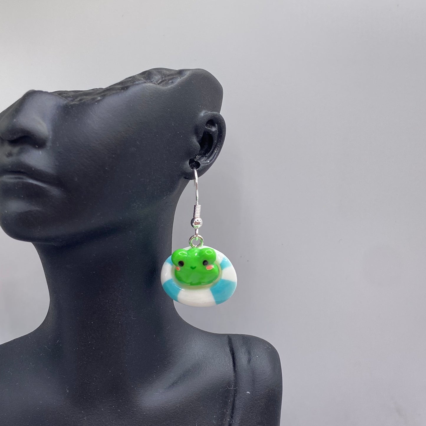 Frog in Rubber Ring Earrings