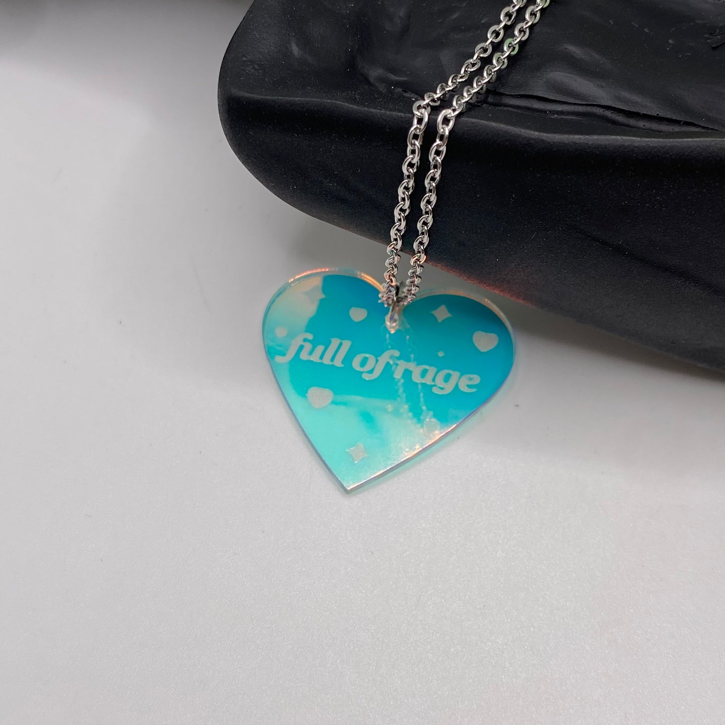 Holographic Heart Necklace