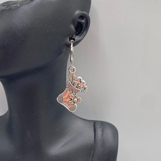 Stocking Huggie Hoop Earrings