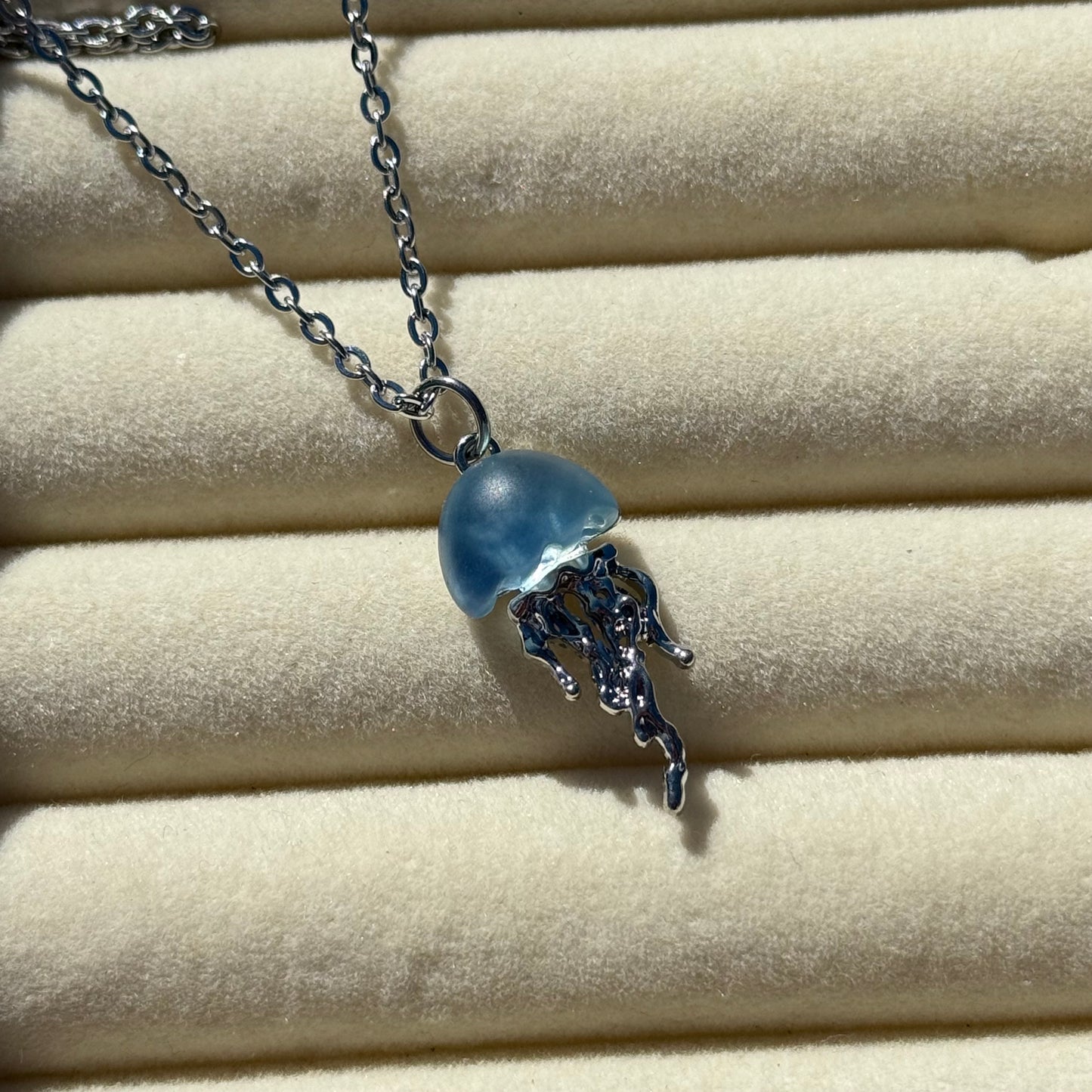 Blue Jellyfish Necklace