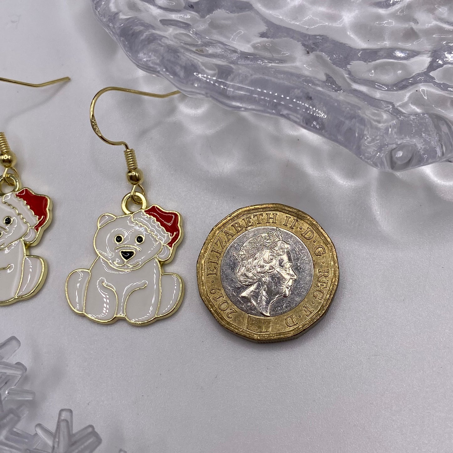 Santa Polar Bear Earrings