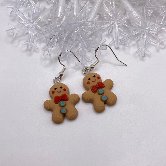 Brown Gingerbread Man Earrings