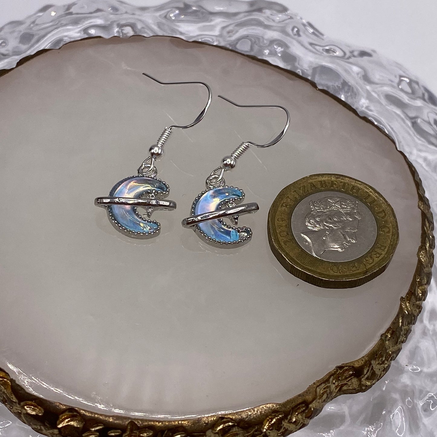 Holographic Starry Moon Earrings