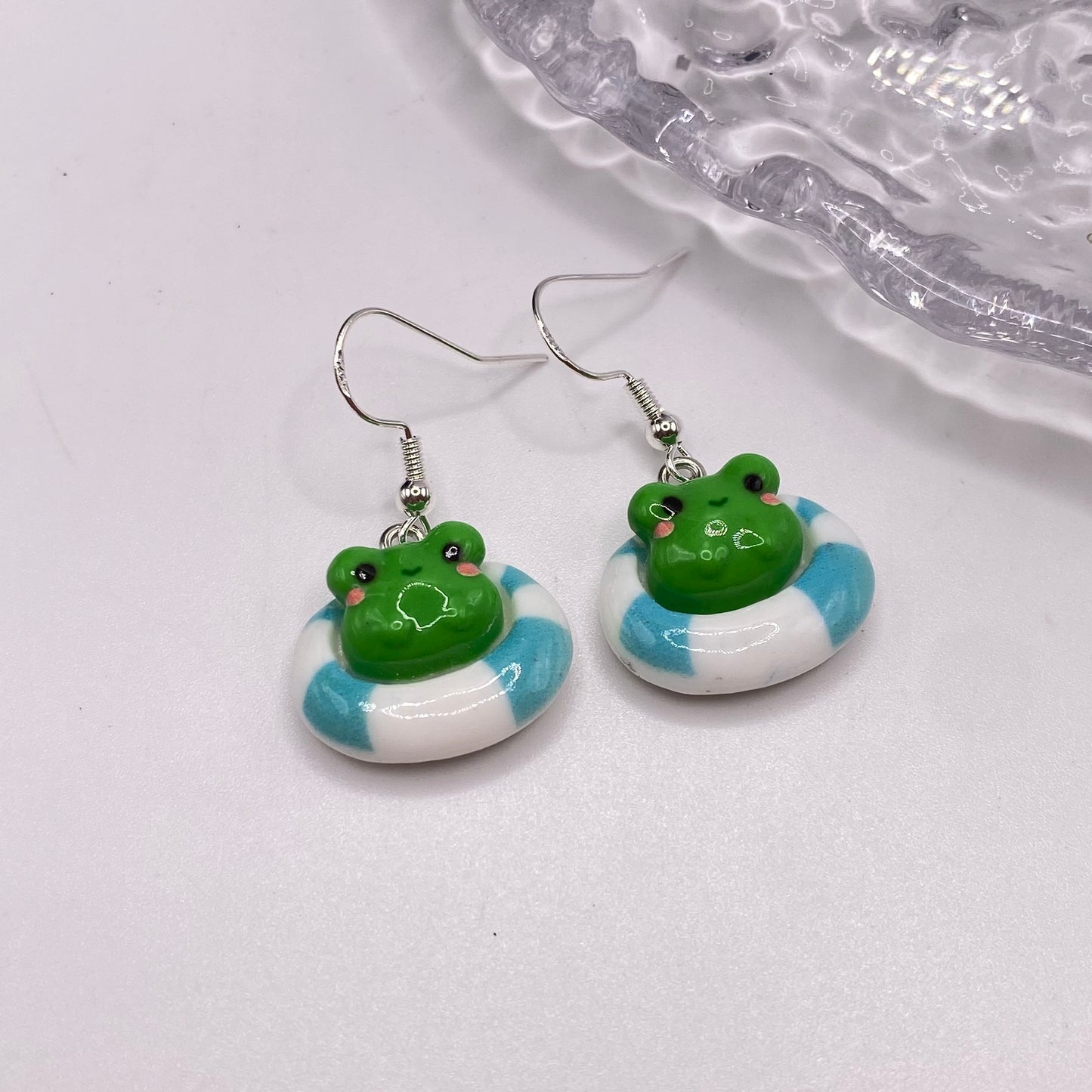 Frog in Rubber Ring Earrings