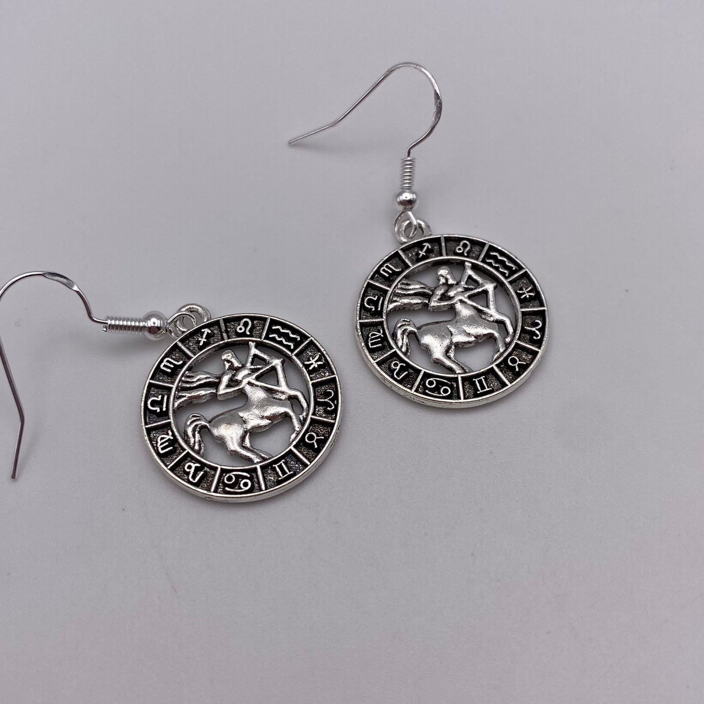 Silver Image Star Sign Earrings