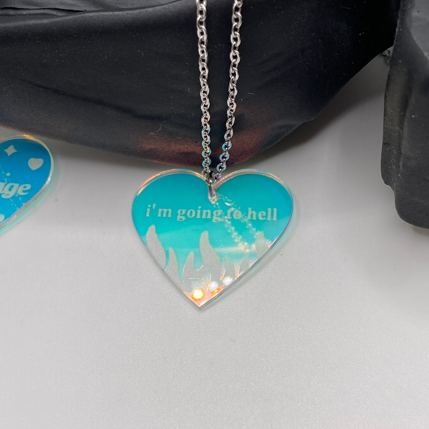 Holographic Heart Necklace