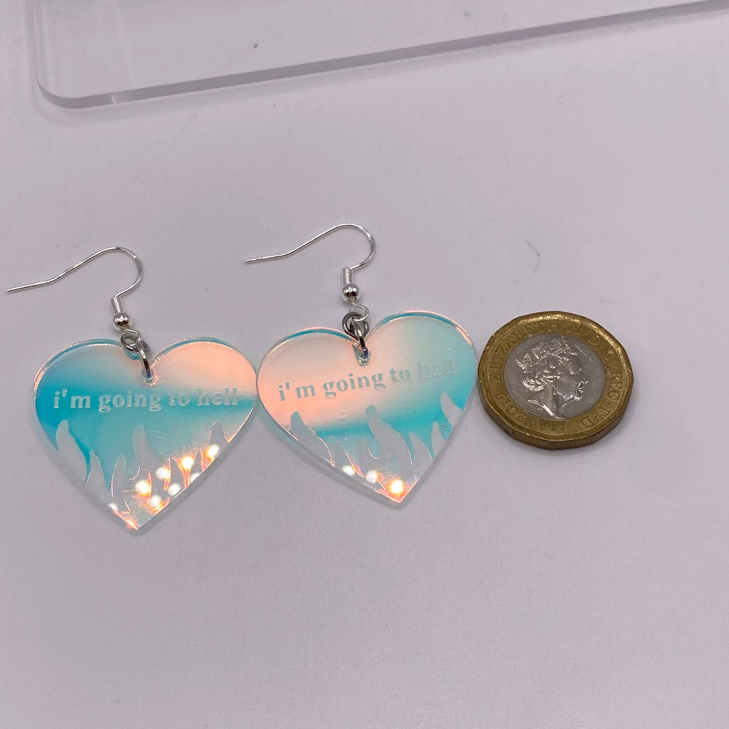 Holographic Heart Earrings