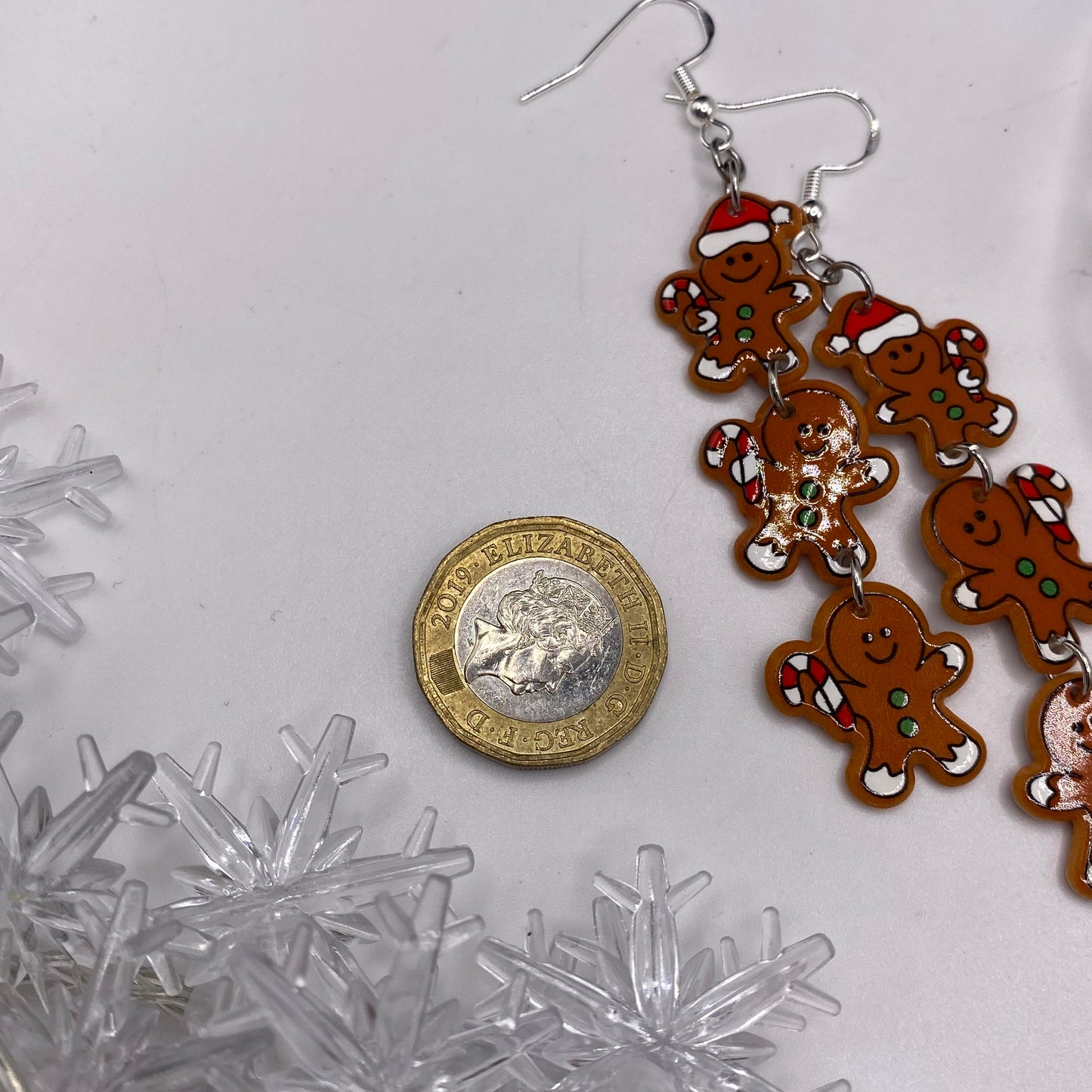 Dangly Triple Drop Gingerbread Earrings